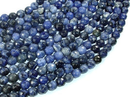 Sodalite Beads, 6mm Faceted Round Beads-RainbowBeads
