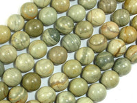 Silver Leaf Jasper Beads, 10mm Round Beads-RainbowBeads