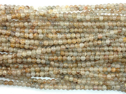Lodolite Quartz, 4mm Round Beads-RainbowBeads