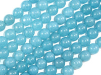 Blue Sponge Quartz Beads, 8mm Round Beads-RainbowBeads