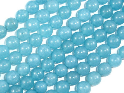Blue Sponge Quartz Beads, 8mm Round Beads-RainbowBeads