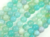 Banded Agate Beads, Light Blue, 10mm Round Beads-RainbowBeads