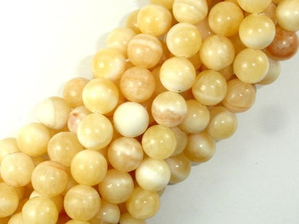 Honey Jade Beads, 10mm Round Beads-RainbowBeads