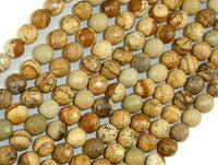 Picture Jasper Beads, 6mm Faceted Round Beads-RainbowBeads