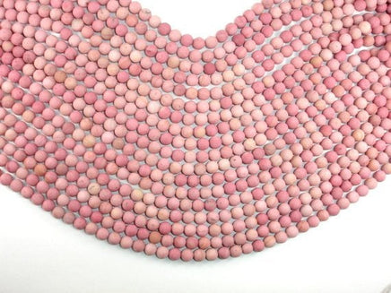 Matte Rhodonite Beads, Round, 6mm-RainbowBeads