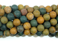 Matte Ocean Jasper, 6mm, Round beads-RainbowBeads