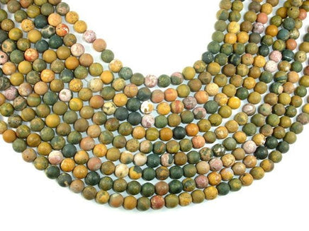 Matte Ocean Jasper, 8mm Round beads-RainbowBeads