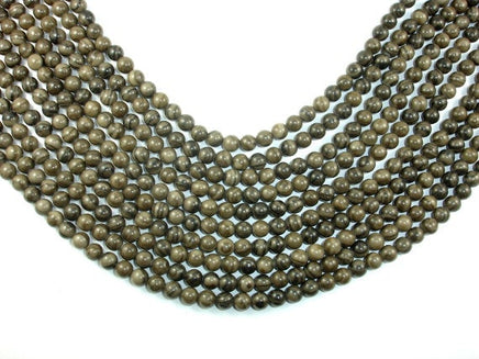 Coffee Jasper, 6mm Round Beads-RainbowBeads