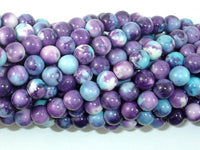 Rain Flower Stone Beads, Blue, Purple, 6mm Round Beads-RainbowBeads