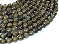 Coffee Jasper, 8mm Faceted Round Beads-RainbowBeads