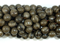 Coffee Jasper, 8mm Faceted Round Beads-RainbowBeads