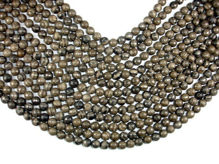 Coffee Jasper, 8mm Faceted Round Beads-RainbowBeads