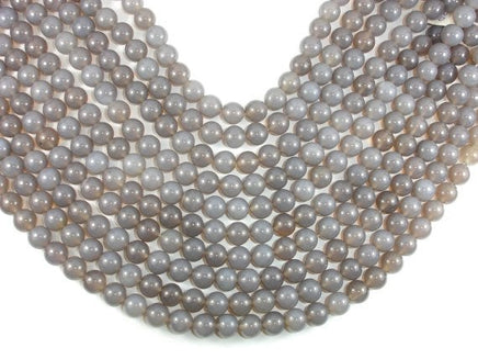 Gray Agate, 10mm Round Beads-RainbowBeads