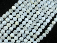 Blue Chalcedony Beads, Blue Lace Agate Beads, Round, 6mm-RainbowBeads