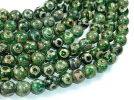 Tibetan Agate Beads, 10mm Round Beads-RainbowBeads