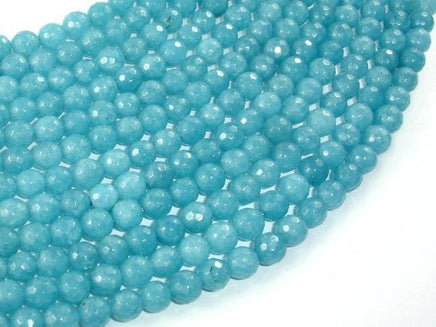 Blue Sponge Quartz, 6mm Faceted Round Beads-RainbowBeads
