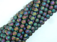 Druzy Agate Beads, Matte, Peacock Geode Beads, 6mm Round Beads-RainbowBeads