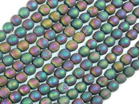 Druzy Agate Beads, Matte, Peacock Geode Beads, 6mm Round Beads-RainbowBeads