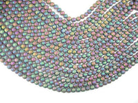 Druzy Agate Beads, Matte, Peacock Geode Beads, 6mm Round Beads-RainbowBeads