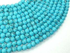 Howlite Turquoise Beads, 6mm Round Beads-RainbowBeads