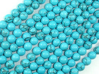 Howlite Turquoise Beads, 6mm Round Beads-RainbowBeads