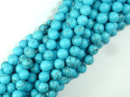 Howlite Turquoise Beads, 6mm Round Beads-RainbowBeads