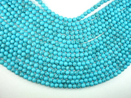 Howlite Turquoise Beads, 6mm Round Beads-RainbowBeads