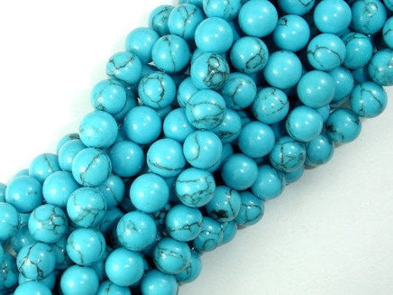 Howlite Turquoise Beads, 8mm Round Beads-RainbowBeads