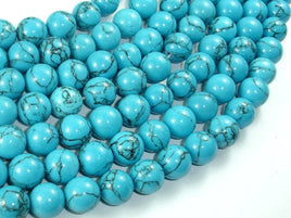 Howlite Turquoise Beads, 10mm Round Beads-RainbowBeads