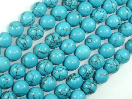 Howlite Turquoise Beads, 10mm Round Beads-RainbowBeads