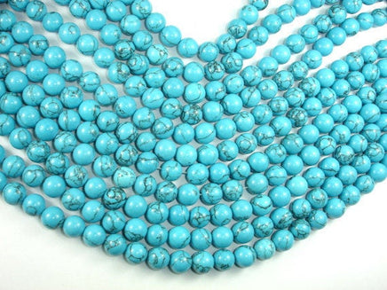 Howlite Turquoise Beads, 10mm Round Beads-RainbowBeads