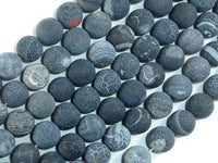 Frosted Matte Agate - Gray, 10mm Round Beads-RainbowBeads