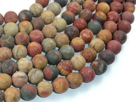 Matte Picasso Jasper Beads, 10mm, Round Beads-RainbowBeads