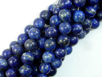 Natural Lapis Lazuli, Blue 10mm Round Beads-RainbowBeads