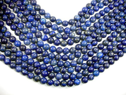 Natural Lapis Lazuli, Blue 10mm Round Beads-RainbowBeads