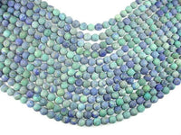 Matte Azurite Malachite Beads, 8mm Round Beads-RainbowBeads