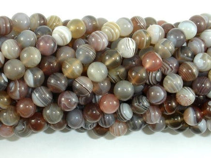 Botswana Agate Beads, 6mm Round Beads-RainbowBeads