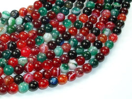 Banded Agate Beads, Multi Colored, 6mm-RainbowBeads