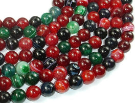 Banded Agate Beads, Multi Colored, 10mm-RainbowBeads