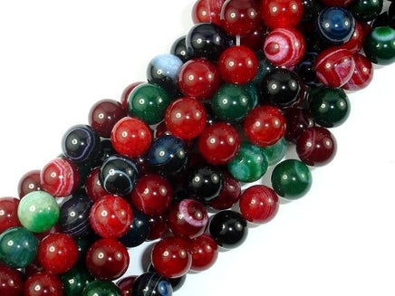 Banded Agate Beads, Multi Colored, 10mm-RainbowBeads