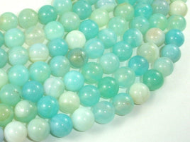 Banded Agate Beads, Light Blue, 10mm Round Beads-RainbowBeads