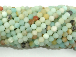 Matte Amazonite Beads, 4mm Round Beads,-RainbowBeads