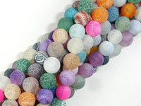 Frosted Matte Agate - Multi Color, 8mm Round-RainbowBeads