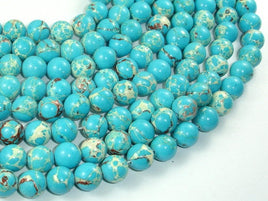 Blue Impression Jasper, 10mm Round Beads-RainbowBeads