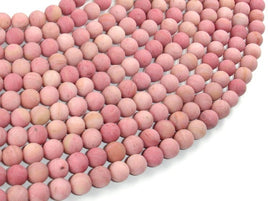 Matte Rhodonite Beads, Round, 6mm-RainbowBeads