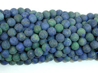 Matte Azurite Malachite Beads, Round, 6mm-RainbowBeads