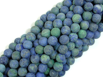 Matte Azurite Malachite Beads, Round, 6mm-RainbowBeads