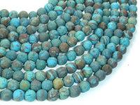 Matte Blue Calsilica Jasper Beads, 6mm, Round Beads-RainbowBeads