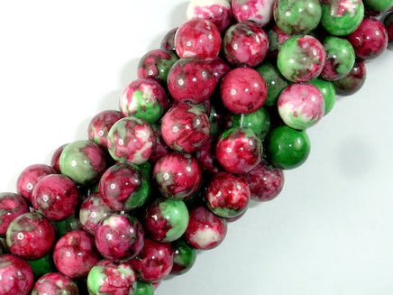 Rain Flower Stone, Red, Green, 10mm Round Beads-RainbowBeads