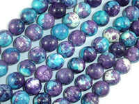Rain Flower Stone Beads, Blue, Purple, 10mm Round Beads-RainbowBeads